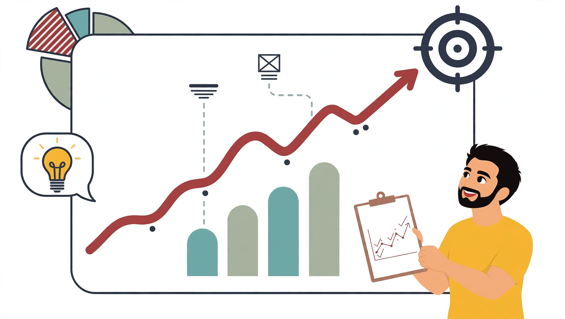 Illustration of business growth through a professionally designed website